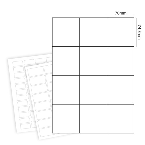 70x74.3 Halbglänzend Bogenetiketten