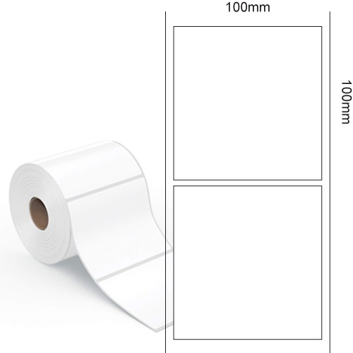 100x100 Vellum Papier Rollenetiketten