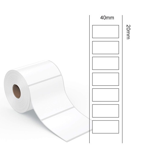 40x20 Vellum Papier Rollenetiketten