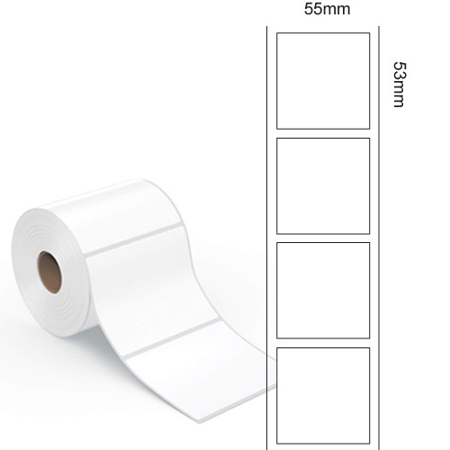 55x53 Vellum Papier Rollenetiketten