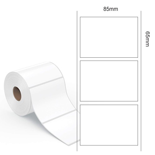 85x65 Vellum Papier Rollenetiketten