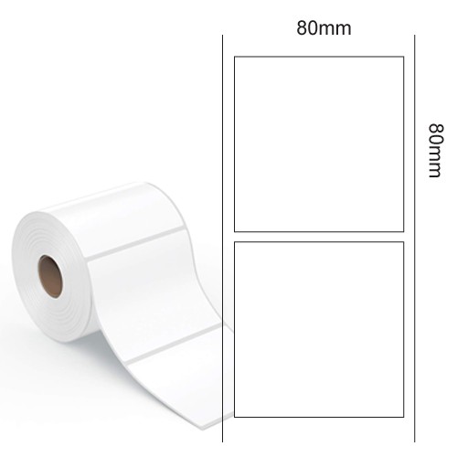 80x80 Vellum Papier Rollenetiketten